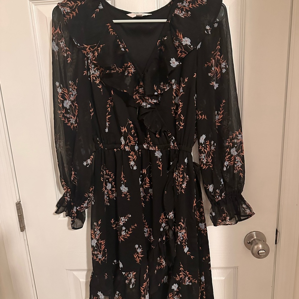 Floral Black Dress
